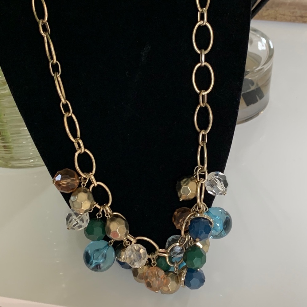 Statement necklace, gold tone links